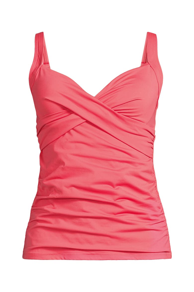 Plus Size DD-Cup Chlorine Resistant V-Neck Underwire Tankini Top Swimsuit Adjustable Straps, Alternate, color, Wood Lily