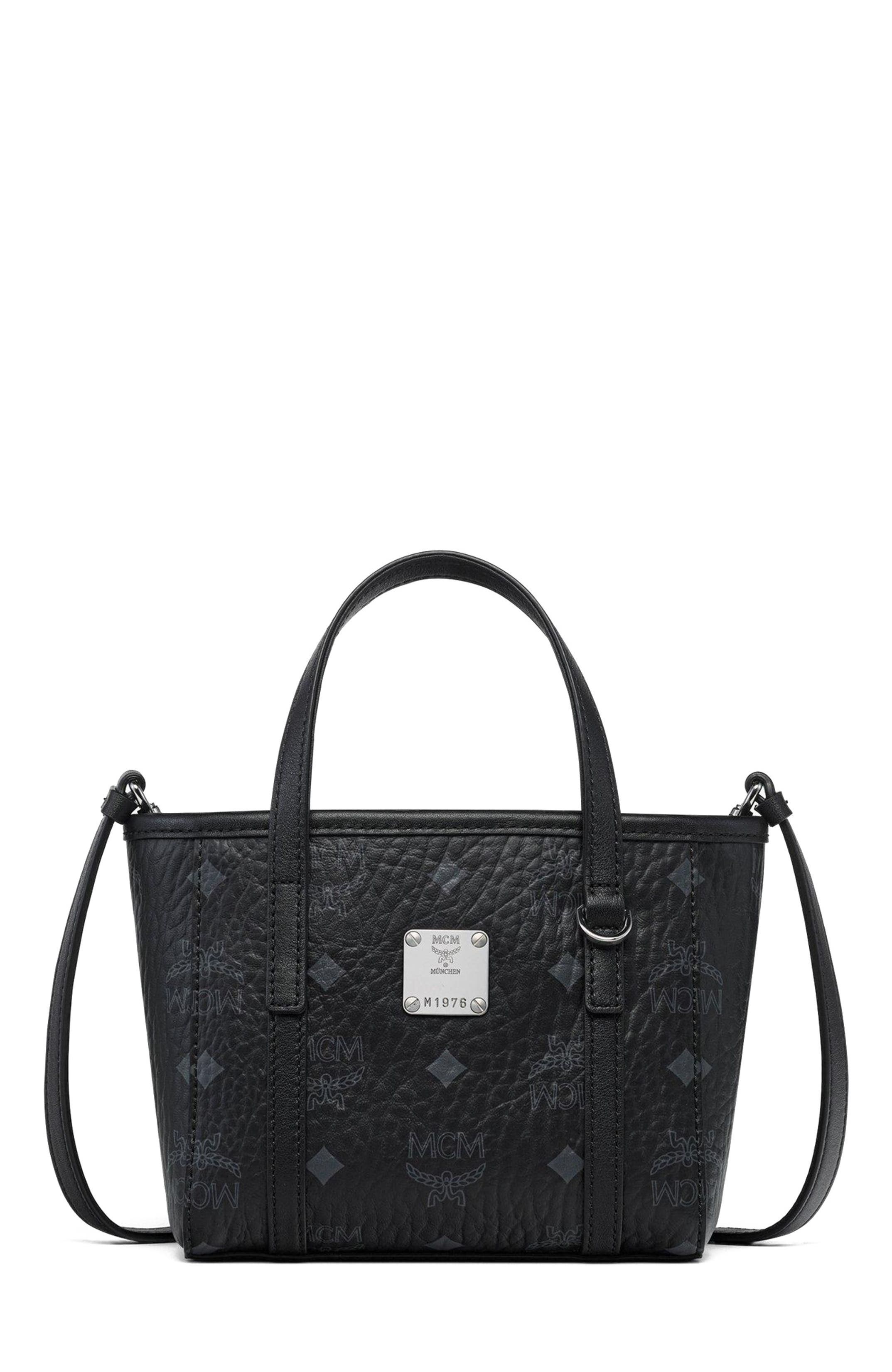 MCM X-Mini Toni Top-Zip Shopper in Visetos, Main, color, 
