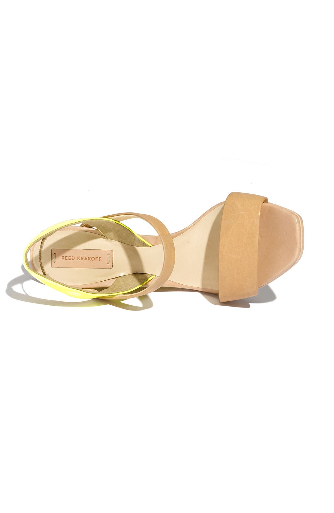 'Architect' Wedge Sandal, Alternate, color, NEON YELLOW/ NUDE LEATHER