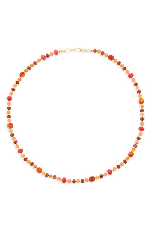 Panacea Beaded Necklace In Orange