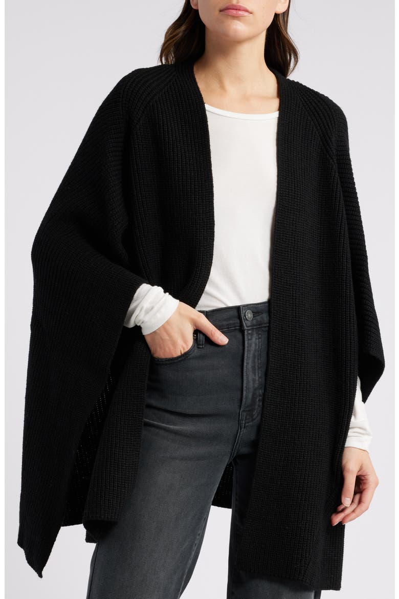 Travelling Ruana, Main, color, BLACK