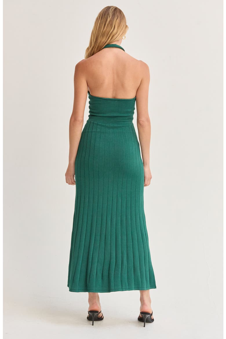 Halter Lurex Knit Midi Dress, Alternate, color, Hunter Green