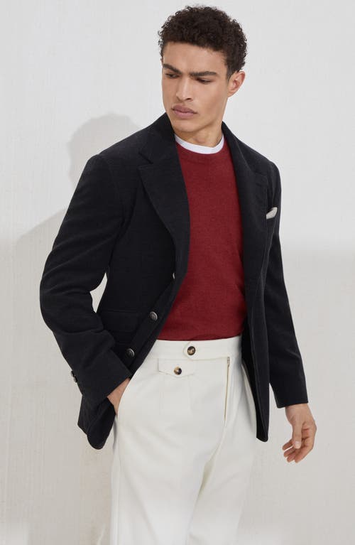 Brunello Cucinelli Cashmere And Silk Crew-neck Sweater In Red