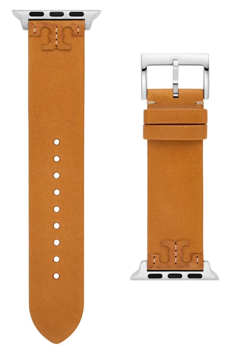 Tory Burch The McGraw Leather 20mm Apple Watch<sup>®</sup> Watchband, Main, color, 