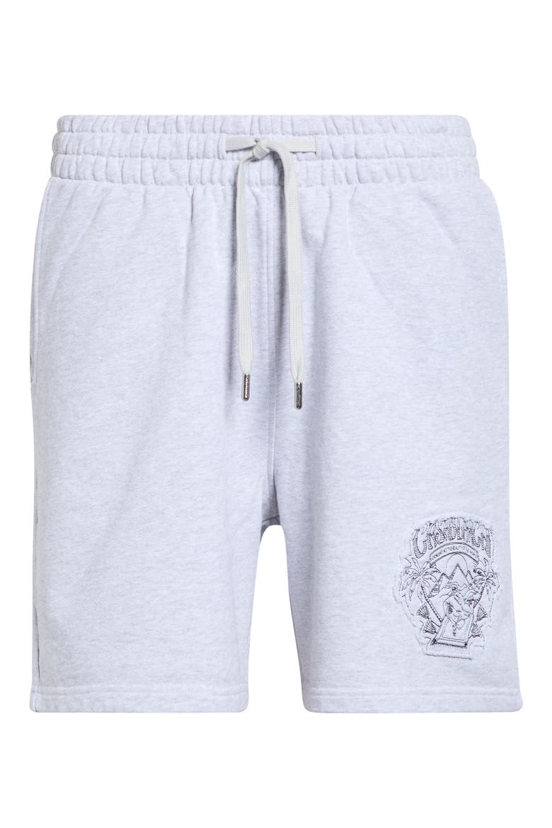 Classic Fit Eveil Ancestral Appliqué Organic Cotton Sweat Shorts, Main, color, GREY MARLE