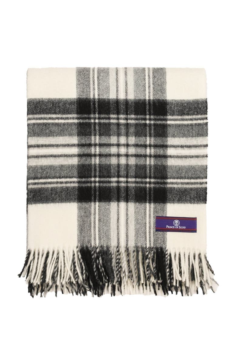 Prince of Scots Highland Tartan Tweed Merino Wool Throw, Alternate, color, Dress Grey Stewart