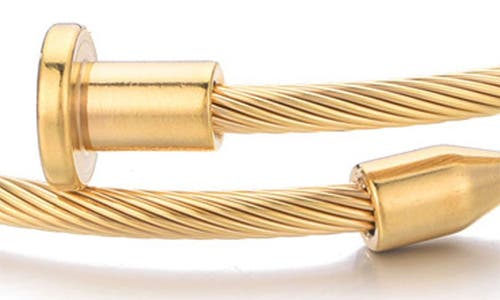 Adornia Nail Cable Cuff Bracelet In Gold