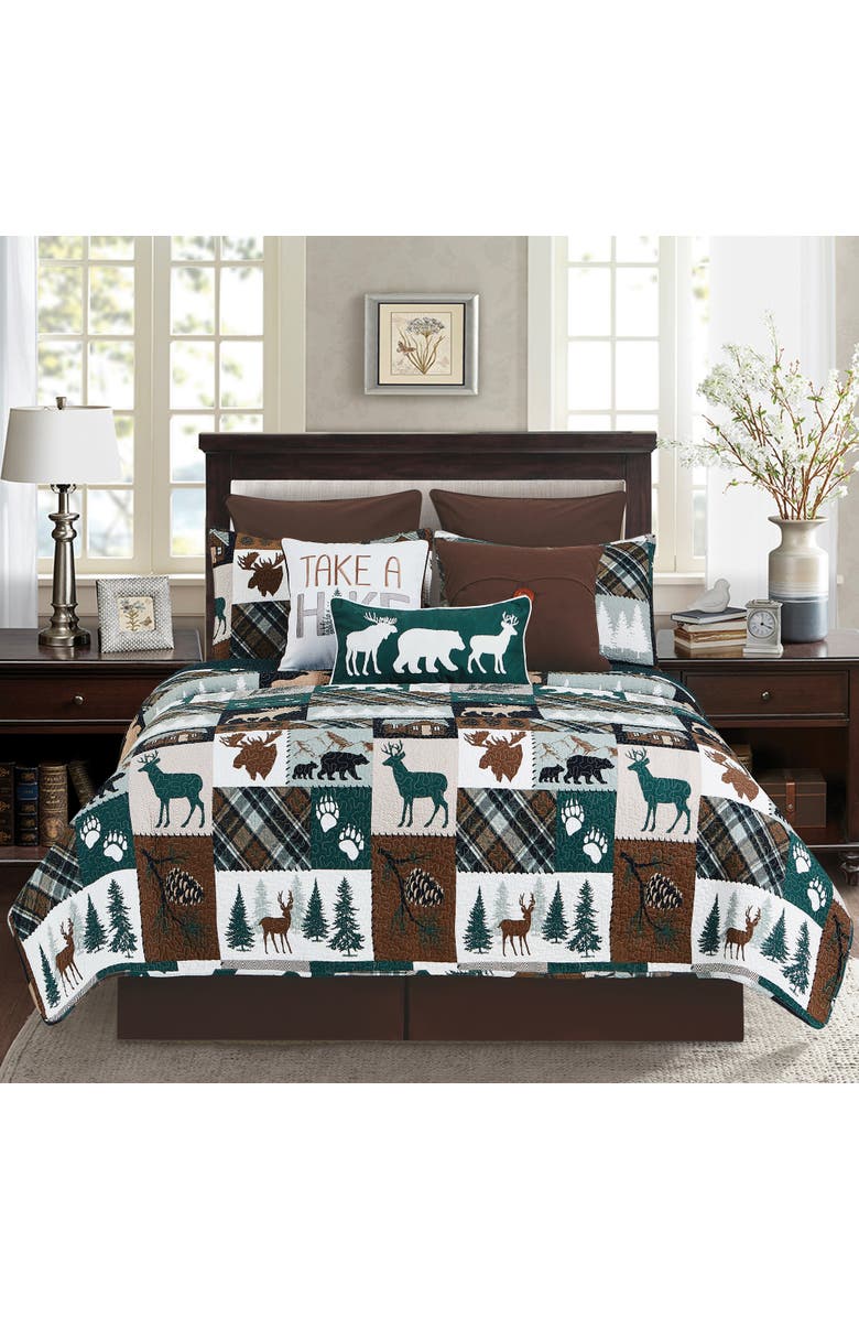 C&F Home Fletcher Forest Rustic Lodge Cotton Quilt Set - Reversible and Machine Washable, Alternate, color, Brown