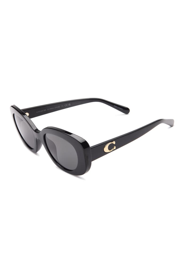 51mm Round Sunglasses, Alternate, color, BLACK / GREY SOLID