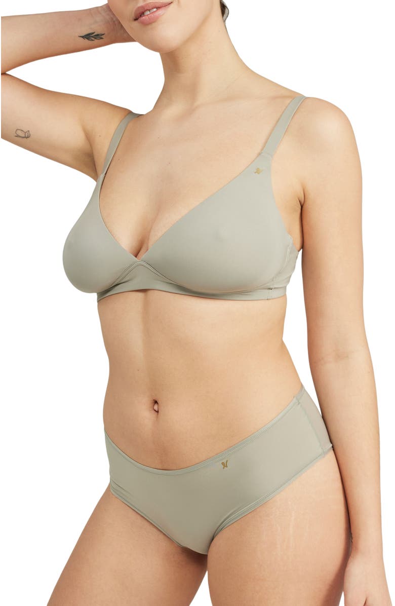 Nudea The Stretch Mid Rise Bikini Brief, Alternate, color, Sage Green