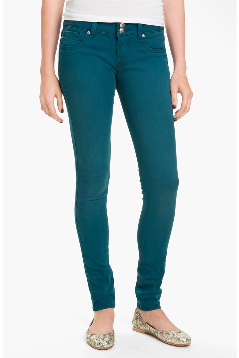 Color Skinny Jeans, Alternate, color, TEAL