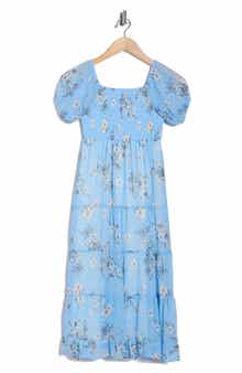 RARE, TOO! Kids' Chiffon Smocked Puff Sleeve Dress
