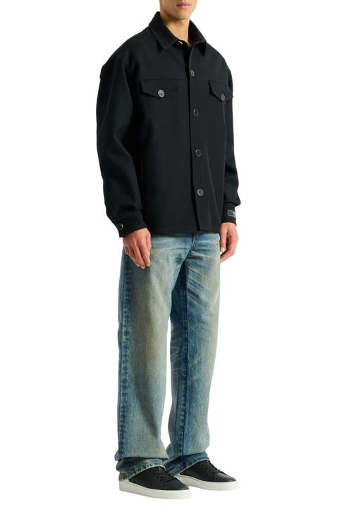 Wool twill overshirt