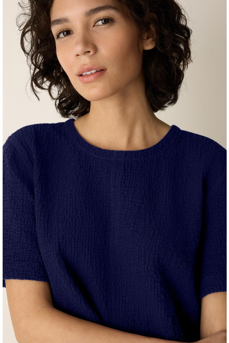 Organic Cotton Blend Round Neck Top, Alternate, color, INFINITY