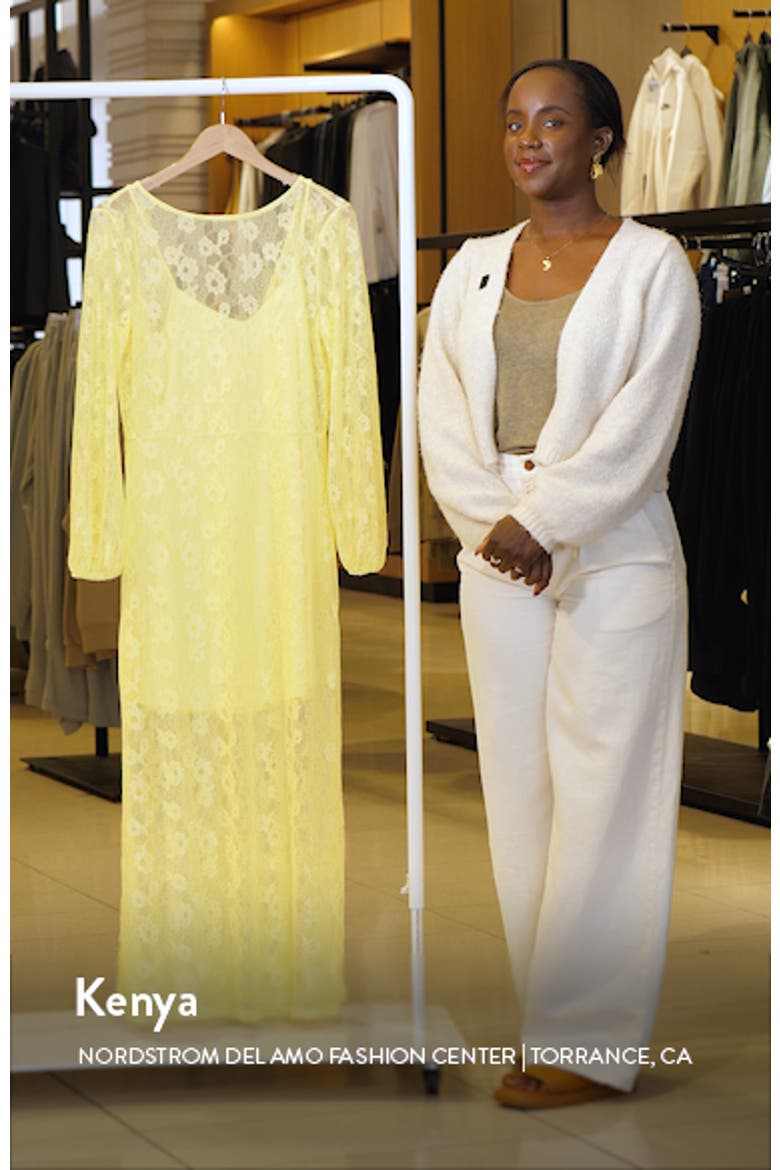 Sheer Lace Long Sleeve Maxi Dress video