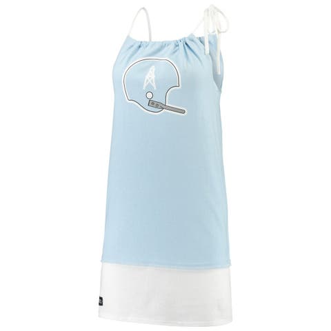 Women's Refried Apparel Light Blue Houston Oilers Sustainable Vintage Tank Dress