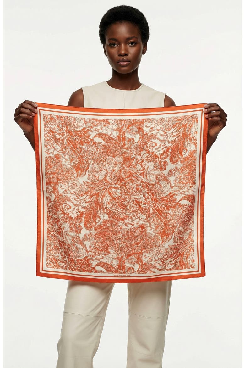 Terracotta Dream Double Sided Silk Scarf, Alternate, color, pink