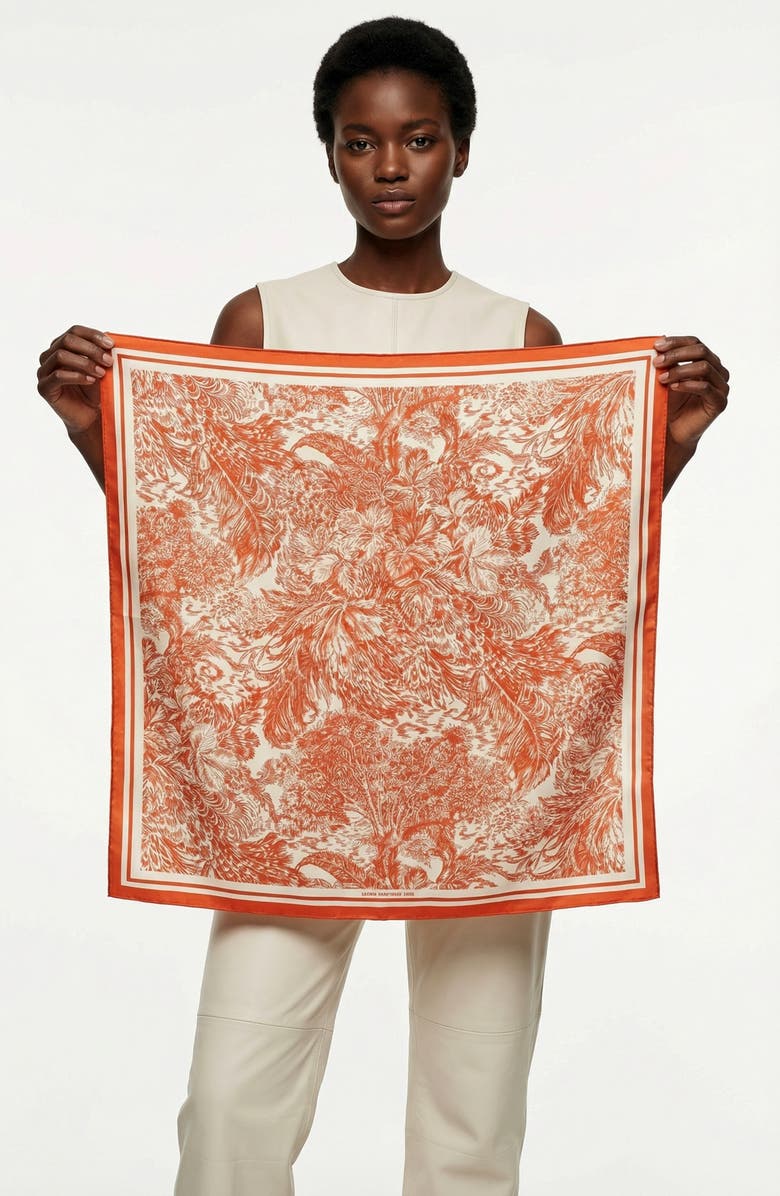 Jessie Zhao New York Terracotta Dream Double Sided Silk Scarf, Alternate, color, Pink