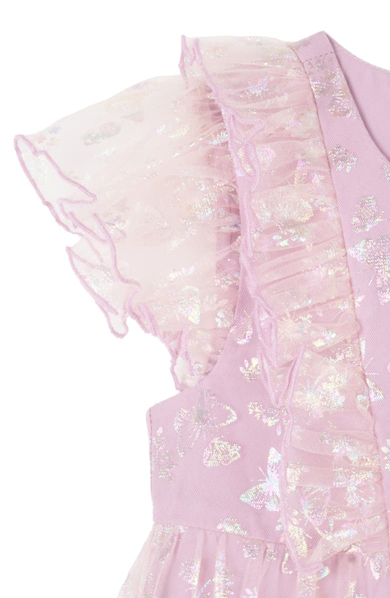 Rare Editions Kids' Iridescent Butterfly Mesh Dress, Alternate, color, 