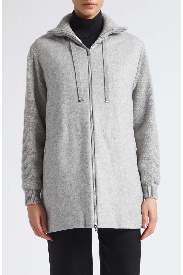 Mixed Media Jacket, Main, color, 9410 GRIGIO PERLA