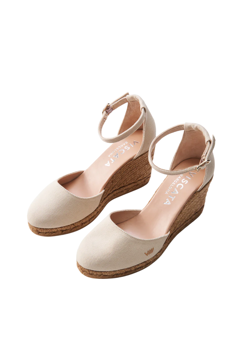Viscata Estartit Canvas Espadrille Wedges In Beige