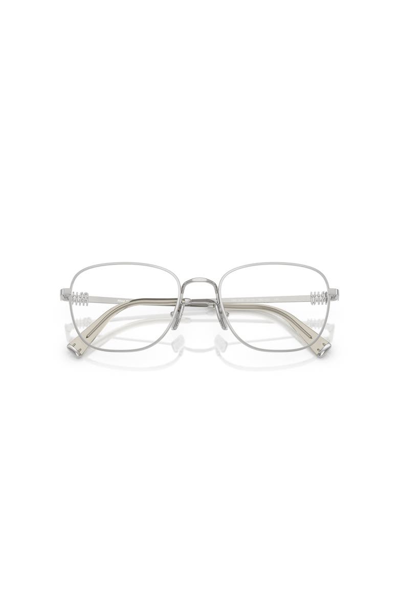 Miu Miu 51mm Square optical glasses, Alternate, color, Silver