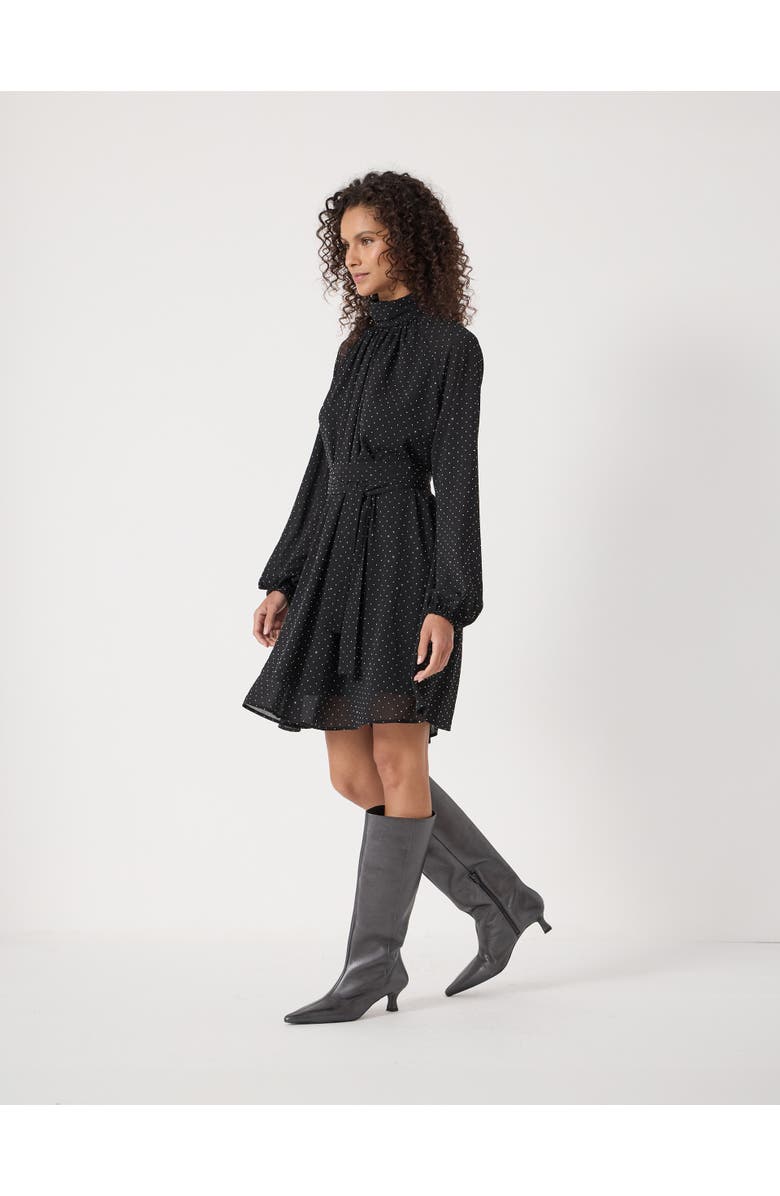 Hush Diamante Gathered Neck Mini Dress, Alternate, color, Black