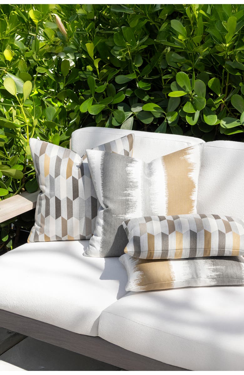 Elaine Smith Murmur Indoor & Outdoor Woven Accent Pillow, Alternate, color, Camel