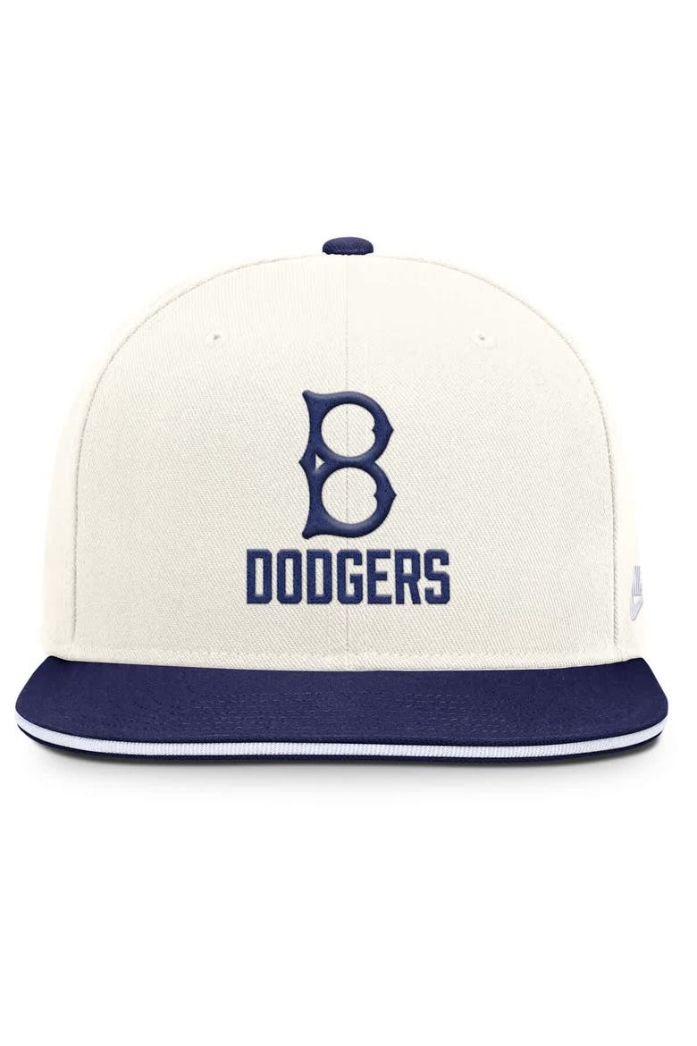 Men's Nike Cream/Royal Brooklyn Dodgers Cooperstown Pro Dri-FIT Snapback Hat, Alternate, color, Cream