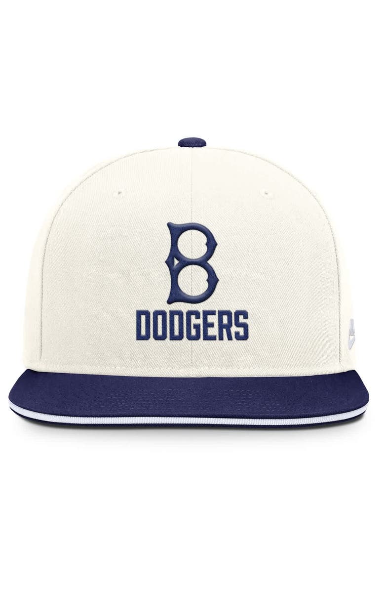 Nike Men's Nike Cream/Royal Brooklyn Dodgers Cooperstown Pro Dri-FIT Snapback Hat, Alternate, color, Cream