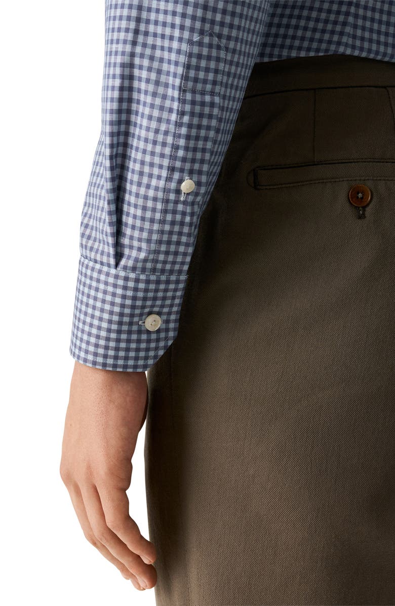 Eton Slim Fit Gingam Check Cotton & Linen Dress Shirt, Alternate, color,