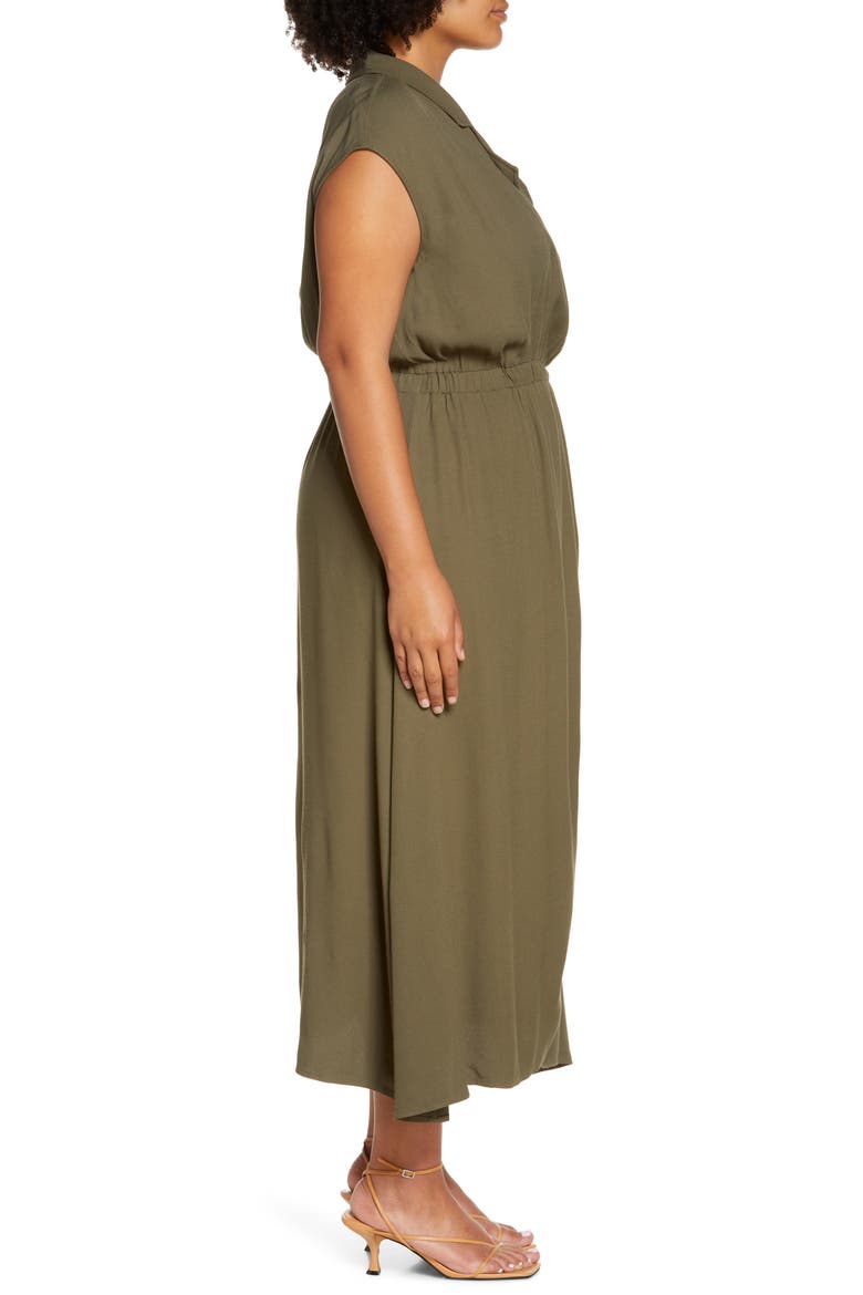 Cap Sleeve Wrap Shirdress, Alternate, color, OLIVE SARMA
