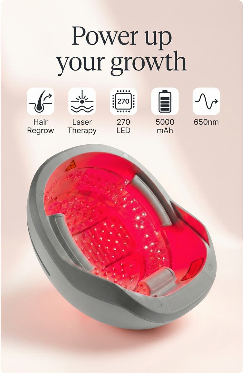 Lovery Laser Red Light Therapy Device for Hair Growth - 650nm Professional System, Alternate, color, White