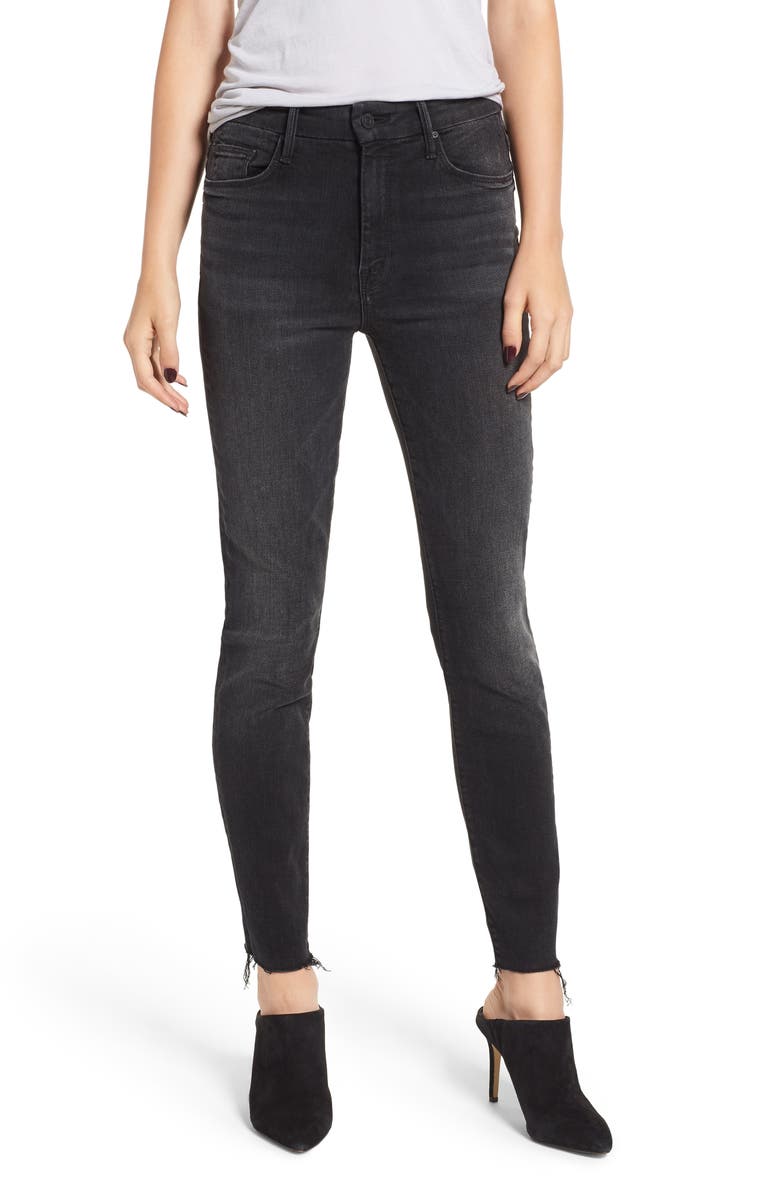 MOTHER The Looker High Waist Frayed Ankle Jeans, Main, color,
