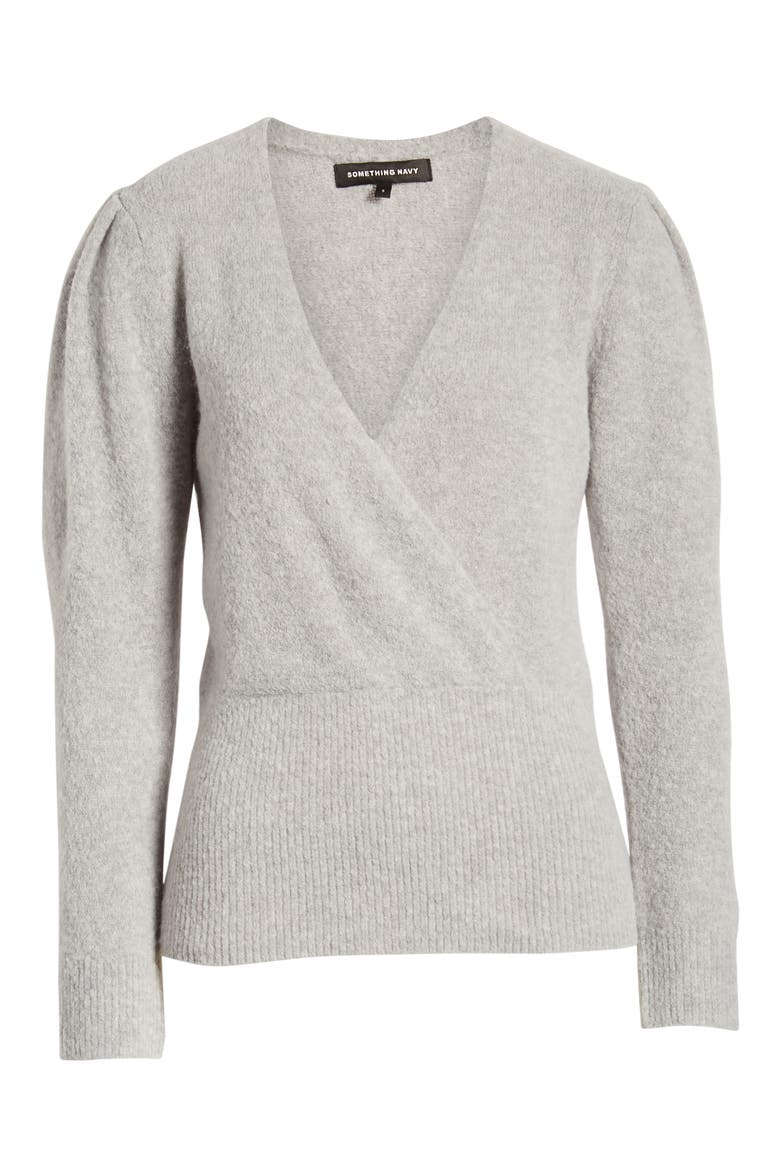 Surplice Sweater (Nordstrom Exclusive), Alternate, color, GREY LIGHT HEATHER