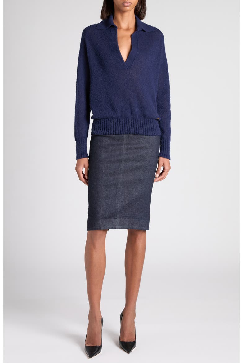 Johnny Collar Cashmere Sweater, Alternate, color, HB905 BRIGHT NAVY