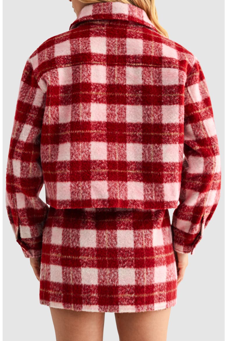 Plaid Crop Jacket, Alternate, color, BURGUNDY PLAID