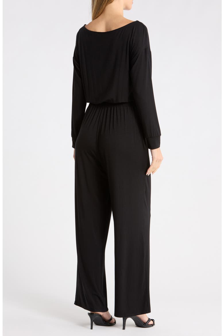 Long Sleeve Wide Leg Jumpsuit, Alternate, color, BLACK