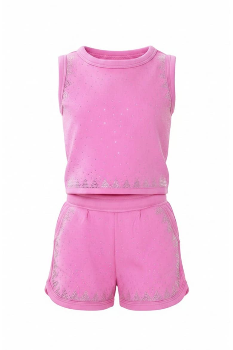 Sweet Sparkle Pink Tank Top and Short Set, Main, color, Pink