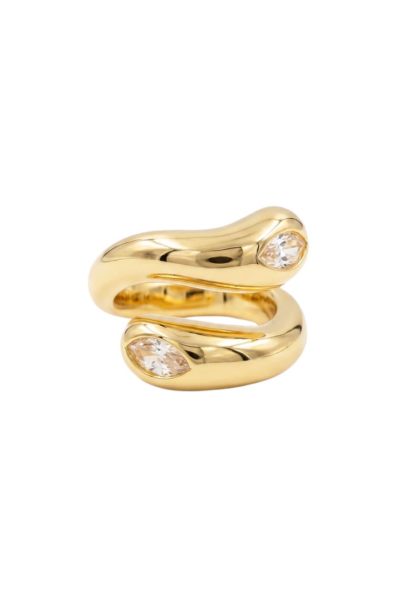 Twisted Stone Pinky Ring, Main, color, GOLD