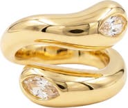 The M Jewelers Twisted Stone Pinky Ring