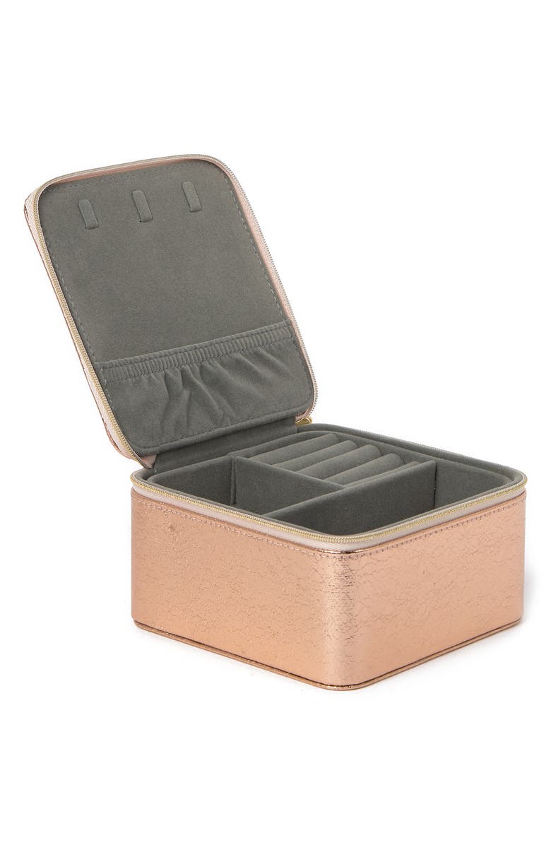 NORDSTROM RACK Medium Square Zip Jewelry Box, Alternate, color,