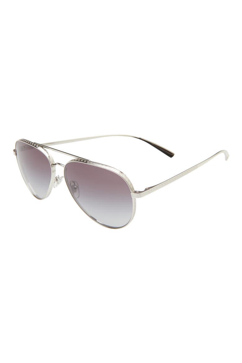 56mm Gradient Aviator Sunglasses, Alternate, color, SILVER/ GREY GRADIENT