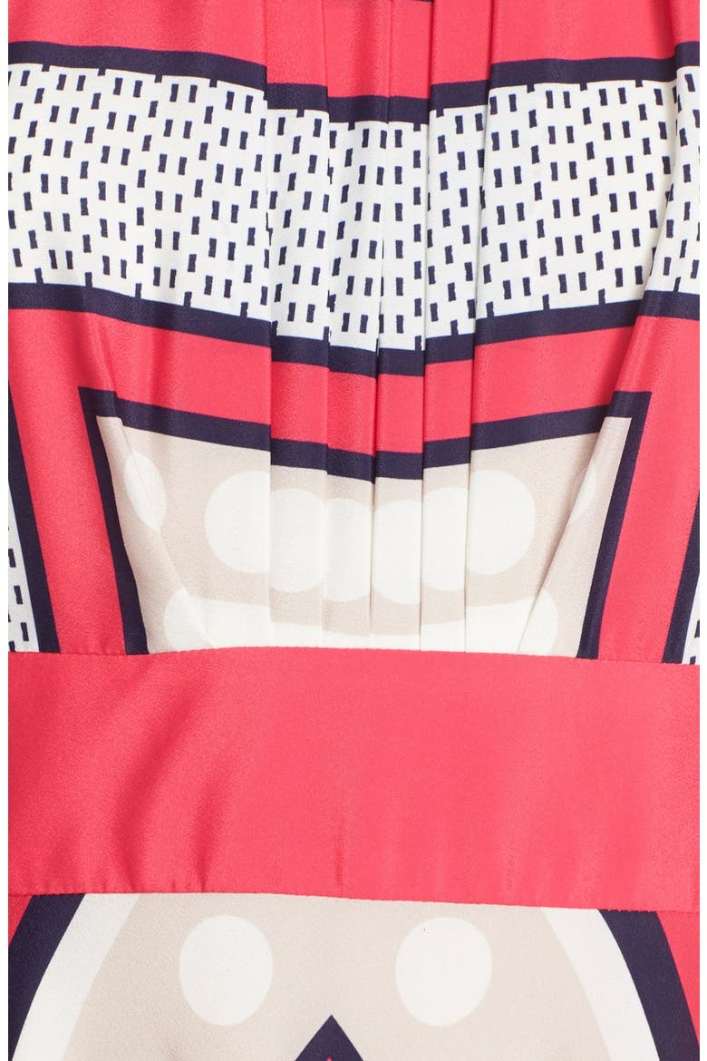 Scarf Print Crêpe de Chine Fit & Flare Maxi Dress, Alternate, color, PINK
