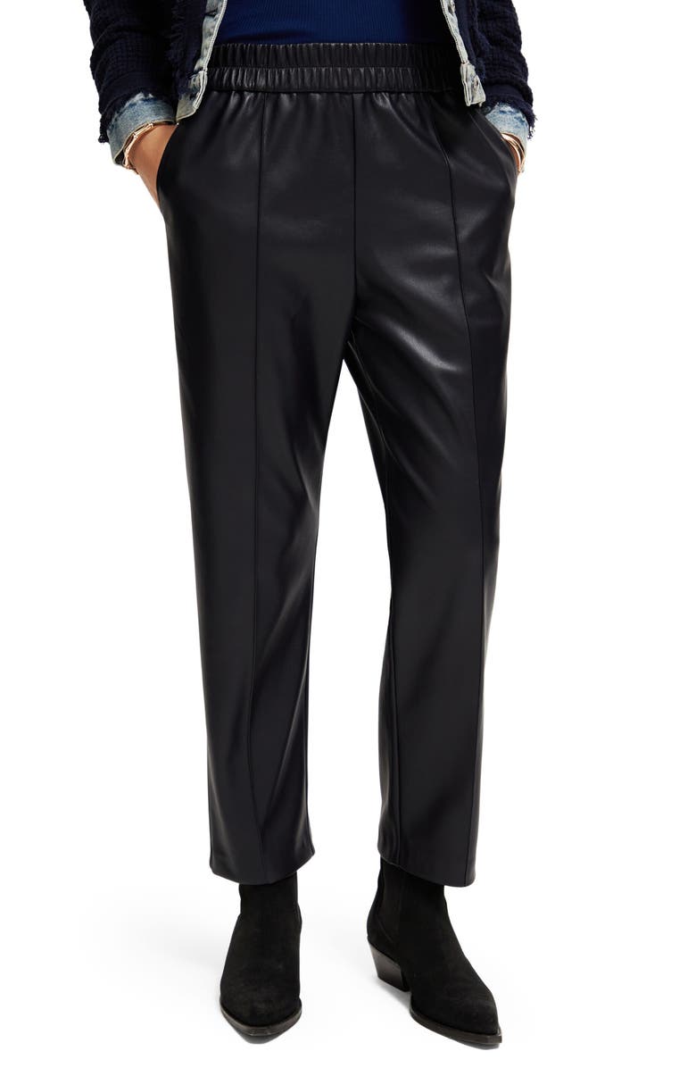 Scotch & Soda High Waist Faux Leather Pants, Main, color, 