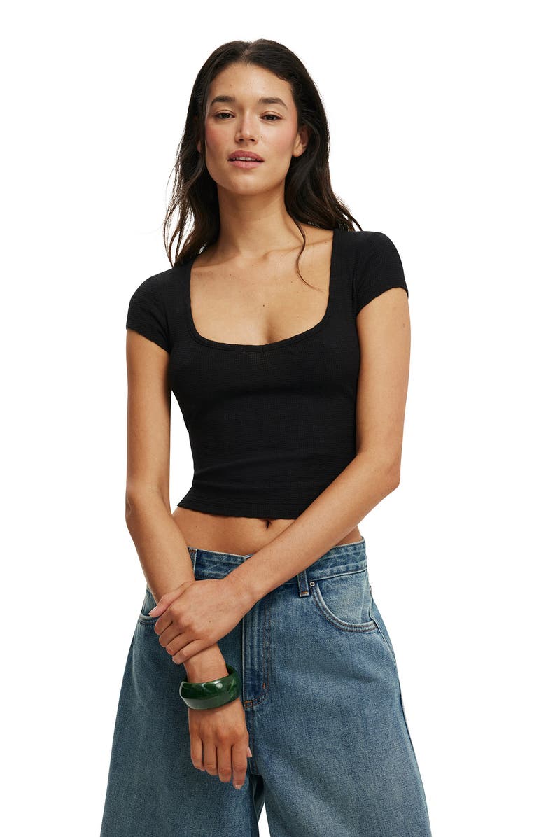 Cotton On Women's Hailey Textured Short Sleeve, Main, color, 