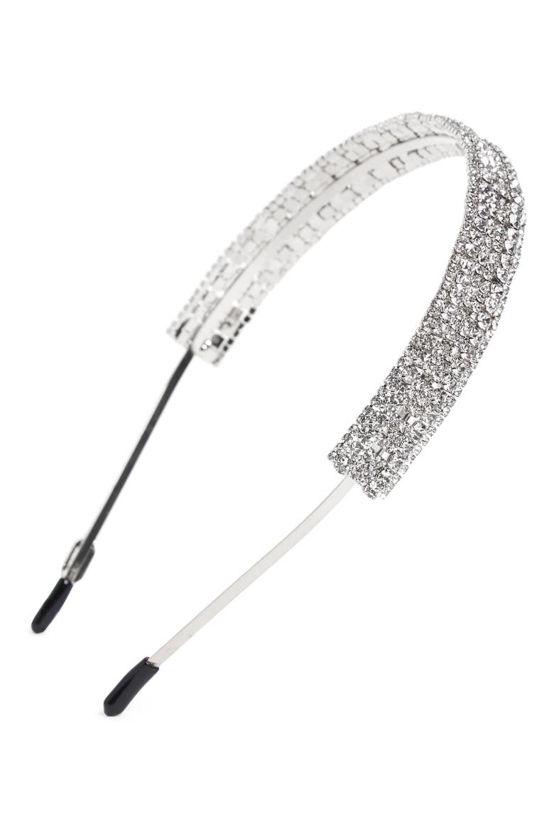 Crystal Headband, Main, color, SILVER