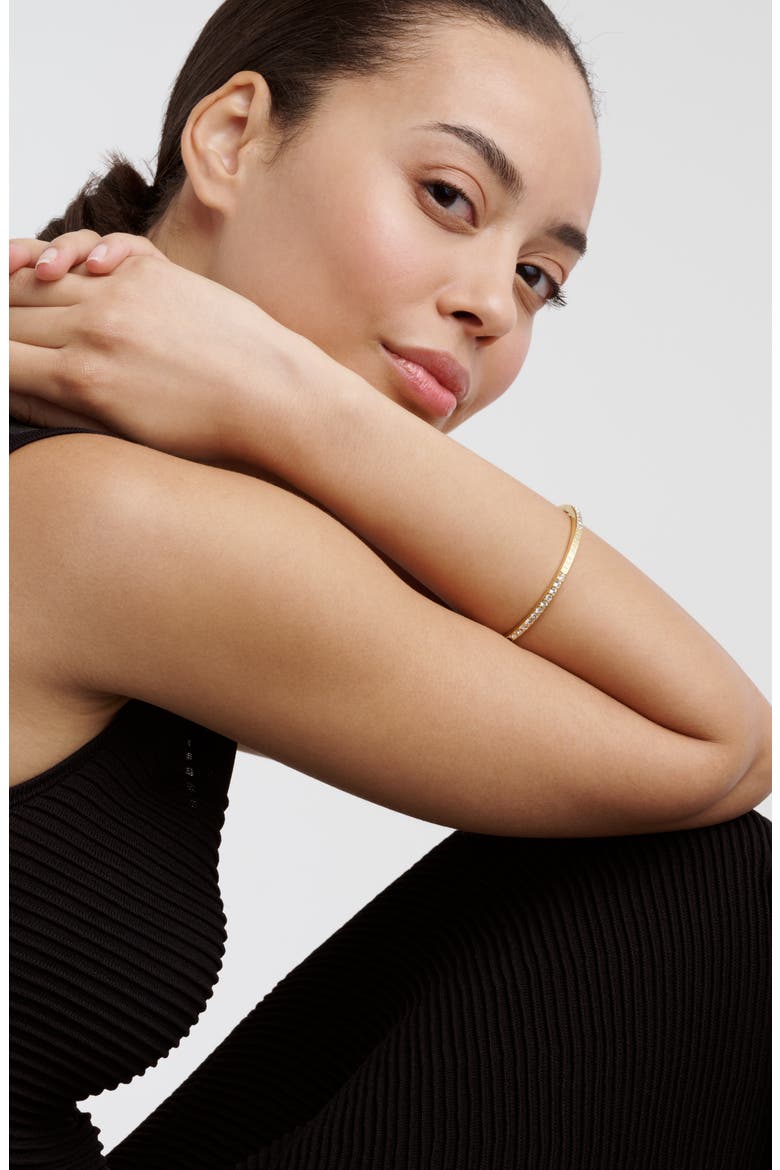 Claudia Narrow Crystal Hinge Bracelet, Alternate, color, GOLD TONE / CLEAR CRYSTAL