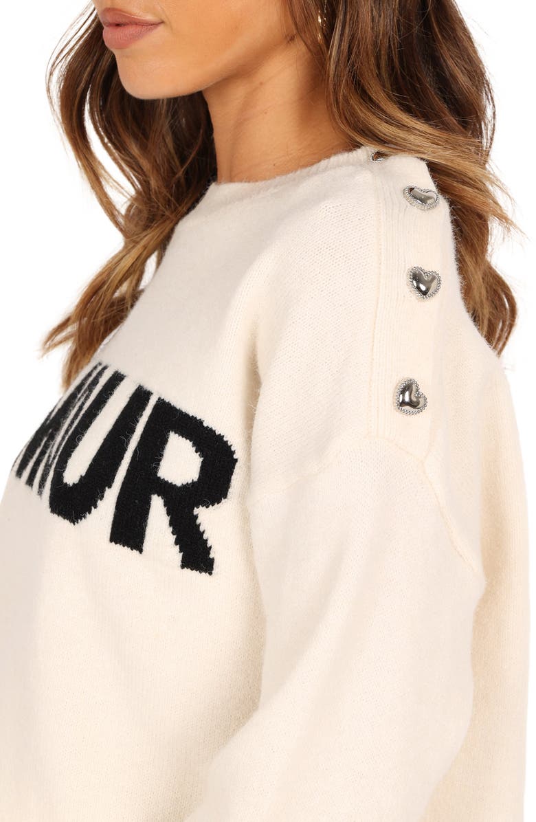 Petal & Pup Amour Button Shoulder Sweater, Alternate, color, 