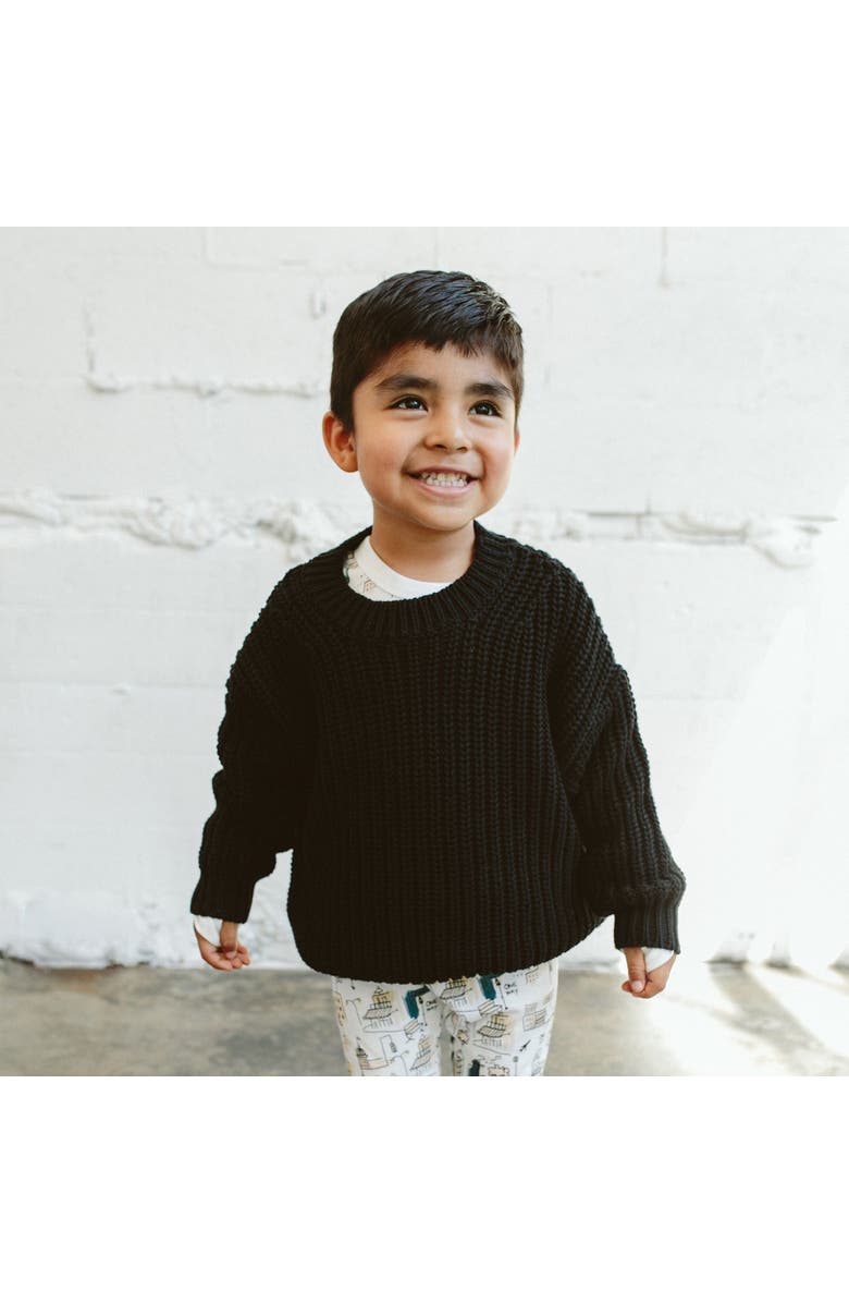 goumikids organic cotton chunky knit sweater, Alternate, color, Shadow